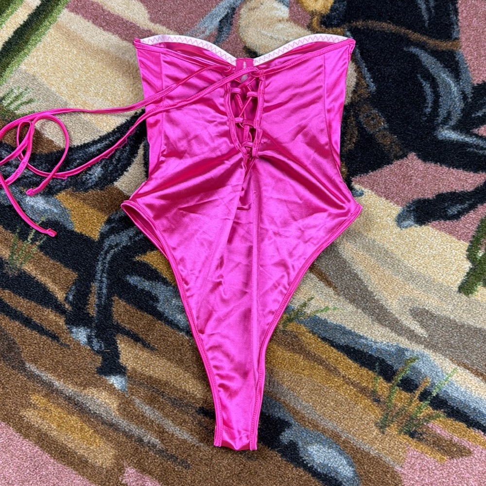 PINK SATIN BODYSUIT - Picture 8 of 14